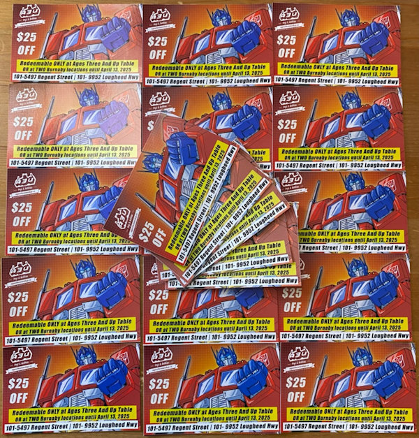 VCTS - Ages 3 and Up Matching Prizes